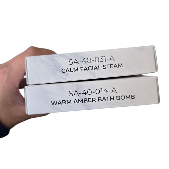 Sugarwish Spa Giftbox Set Calm Facial Steam & Warm Amber Bath Bomb - Picture 3 of 16